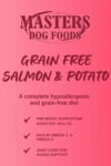 A photo of a bag of Masters Grain-Free Salmon & Potato